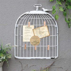 Metal Wall Birdcage Card and Photo Holder